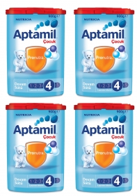  Aptamil 4 - 900 gr Çocuk sütü x 4 Adet (SKT'li)