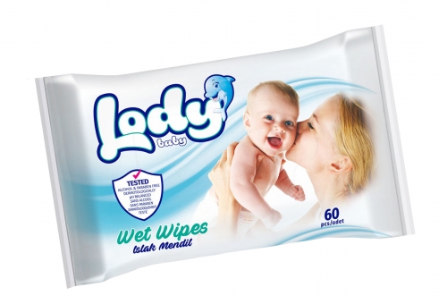  Lody Baby - Bebekler için Islak Mendil - 60 Yaprak
