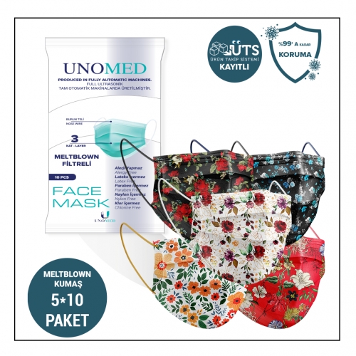 Unomed UNOMED BAYAN CERRAHİ MASKE KAPADOKYA SERİSİ 2